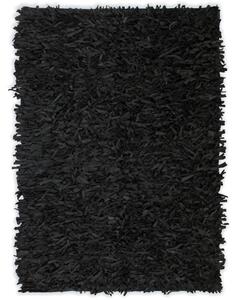 Koberec shaggy z pravé kůže 160 x 230 cm černý
