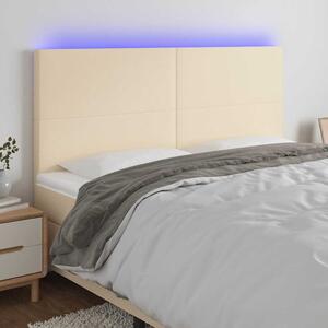 Čelo postele s LED krémové 180x5x118/128 cm textil 3122163
