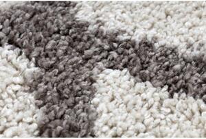 Kulatý koberec BERBER TROIK, krémový střapce, Maroko, Shaggy velikost kruh 120 cm | krásné koberce cz