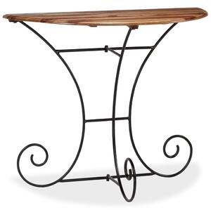 Konzolový stolek z masivního sheeshamu polokulatý 90x45x75 cm