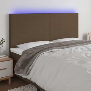 Čelo postele s LED tmavě hnědé 180x5x118/128 cm textil 3122161