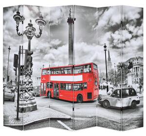 Skládací paraván 228 x 170 cm Londýnský autobus černobílý