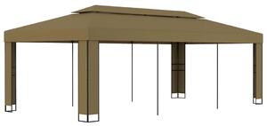 Altán s dvojitou střechou 3 x 6 m taupe 180 g/m² 312219