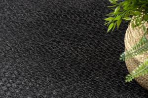 Koberec kulatý TIMO 0000 SISAL venkovní černý velikost kruh 150 cm | krásné koberce cz