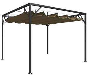 Zahradní altán se zatahovací střechou 3 x 3 m taupe 180 g/m² 312220