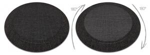 Koberec kulatý TIMO 5000 SISAL venkovní rám černý velikost kruh 200 cm | krásné koberce cz
