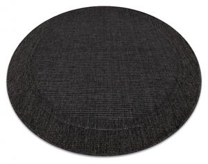 Dywany Luszczow Kusový koberec kulatý TIMO 5000 SISAL venkovní rám černý Rozměr koberce: 120 cm KRUH