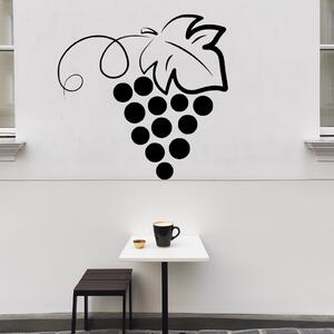 Živá Zeď Samolepka Trs hroznového vína Barva: černá