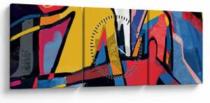 Obraz - Abstrakce mužů (s hodinami) (90x30 cm)