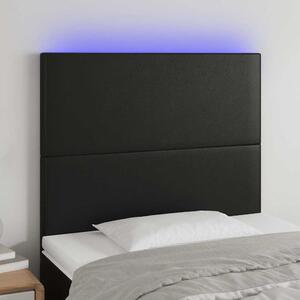Čelo postele s LED černé 100x5x118/128 cm umělá kůže 3122228