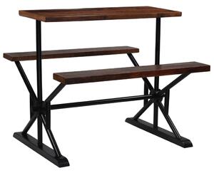 Barový stůl s lavicemi masivní recyklované dřevo 120x50x107 cm
