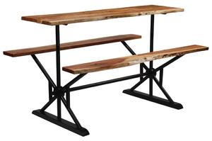 Barový stůl s lavicemi masivní akáciové dřevo 180 x 50 x 107 cm