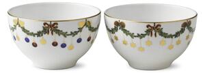 Vánoční porcelánová miska Star Fluted Christmas 300 ml – set 2 ks
