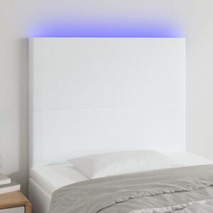 Čelo postele s LED bílé 80x5x118/128 cm umělá kůže 3122217