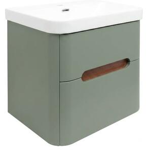 Koupelnová skříňka s umyvadlem SAT Fusion 57,5x53x45 cm eukalyptově zelená mat SATFUSION260EZMW