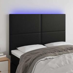Čelo postele s LED černé 144x5x118/128 cm umělá kůže 3122234