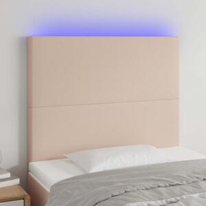 Čelo postele s LED cappuccino 90x5x118/128 cm umělá kůže 3122227
