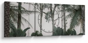 Obraz - Jungle v ranní mlze (s hodinami) (90x30 cm)