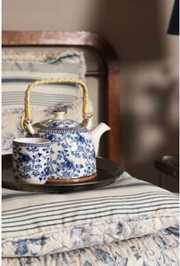 Porcelánová konvička na čaj s modrými květy - 18*14*12 cm / 0,8L