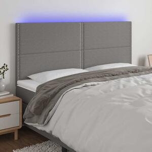 Čelo postele s LED tmavě šedé 200x5x118/128 cm textil 3122307