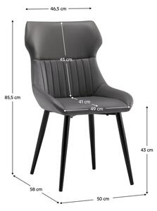 Jídelní židle SAGANA (tmavě šedá + černá). 1091457