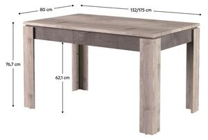 Rozkládací jídelní stůl 130 JESS (kaštan nairobi + onyx) (pro 6-8 osob). 1091464