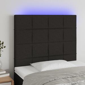 Čelo postele s LED černé 80x5x118/128 cm textil 3122400