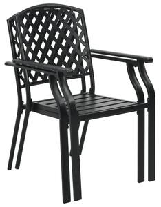 Stohovatelné zahradní židle 2 ks ocelové černé