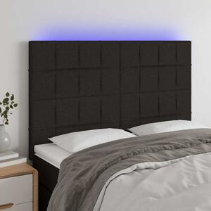 Čelo postele s LED černé 144x5x118/128 cm textil 3122424