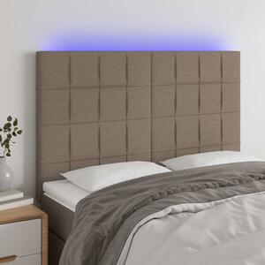 Čelo postele s LED taupe 144x5x118/128 cm textil 3122426
