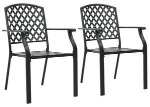 Stohovatelné zahradní židle 2 ks ocelové černé