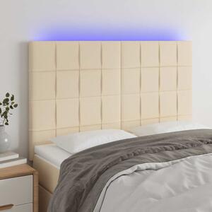 Čelo postele s LED krémové 144x5x118/128 cm textil 3122427