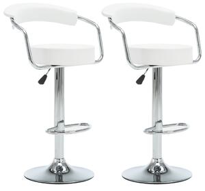 Otočné barové stoličky 2 ks bílé umělá kůže