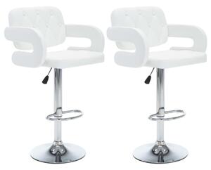 Otočné barové židle 2 ks bílé umělá kůže