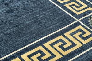 ANDRE mycí kobereček 1972 vzor rámu medúza řecký protiskluz modrý / velikost 160x220 cm | krásné koberce cz