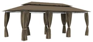 Altán se závěsy 600 x 298 x 270 cm taupe 180 g/m² 312247