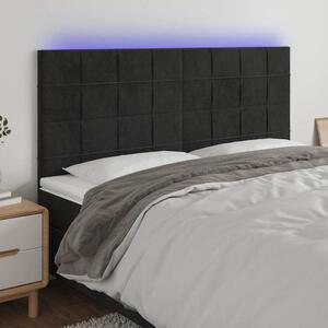 Čelo postele s LED černé 180x5x118/128 cm samet 3122486