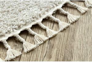 Kulatý koberec BERBER 9000, krémový střapce, Berber, Maroko, Shaggy velikost kruh 120 cm | krásné koberce cz