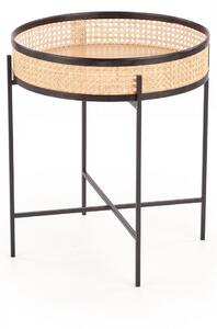 HALMAR Odkládací stolek Lanipa přírodní ratan/černá