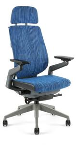 Office Pro Office Pro - kancelářská židle KARME mesh s podhlavníkem - modrá žíhaná