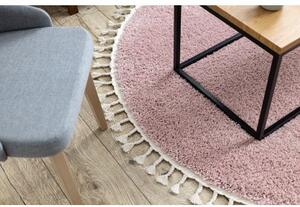 Kulatý koberec BERBER 9000, růžový střapce, Berber, Maroko, Shaggy velikost kruh 120 cm | krásné koberce cz