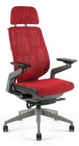 Office Pro Office Pro - kancelářská židle KARME mesh s podhlavníkem - červená žíhaná