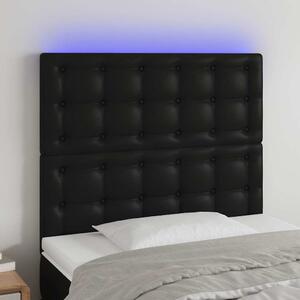 Čelo postele s LED černé 90x5x118/128 cm umělá kůže 3122502