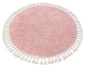 Kulatý koberec BERBER 9000, růžový střapce, Berber, Maroko, Shaggy velikost kruh 160 cm | krásné koberce cz