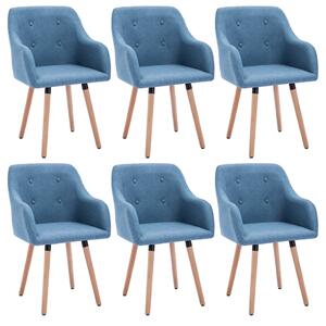 Jídelní židle 6 ks modré textil