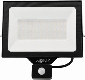 ECOLIGHT LED reflektor 100W 2v1 - studená bílá + čidlo pohybu