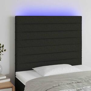 Čelo postele s LED černé 90x5x118/128 cm textil 3122548