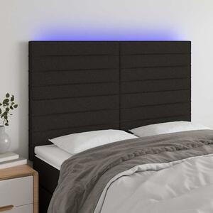 Čelo postele s LED černé 144x5x118/128 cm textil 3122564