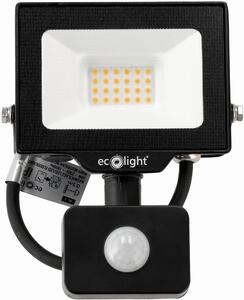 ECOLIGHT LED reflektor 20W 2v1 - studená bílá + čidlo pohybu