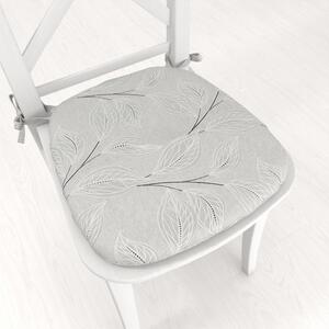 Biante Oblý podsedák Leona LN-165 Pnoucí lístky na šedém - 39x37x3 cm
